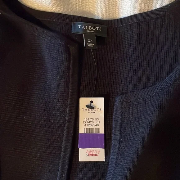 Talbots Black and White Boxy Tank Top/sleeveless vest. Size 3X - Picture 3 of 4